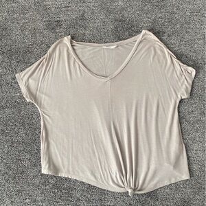 Beige crop top with front tie